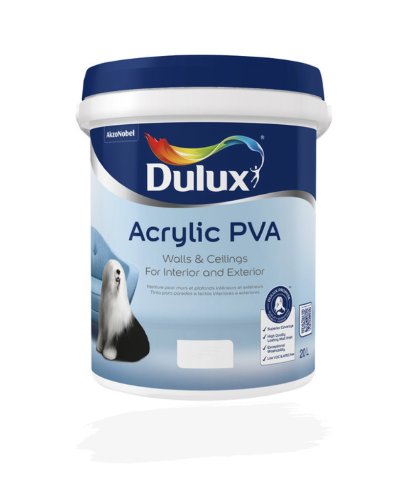 Dulux Acrylic PVA Paint Brilliant White 20 L